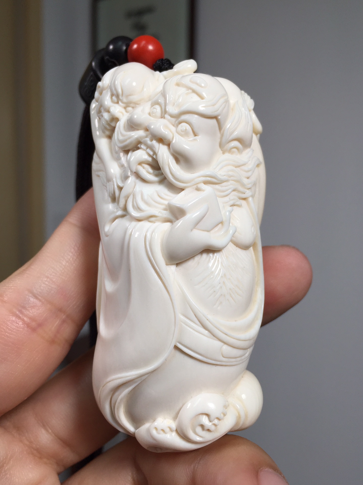 《鐘馗伏魔》李小珍大師精雕手把件